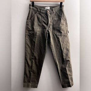 Marine Layer Maya Utility Pants crop in Olive Green 8
